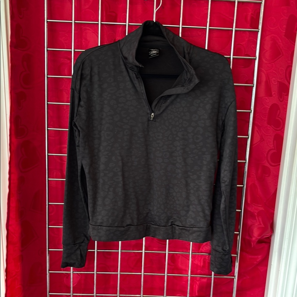 Avia Black Long Sleeve Polo Sweatshirt